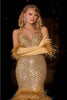 Portia And Scarlett PS24037 Fitted Sequin Mermaid Feather Prom Dress - Dress