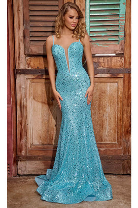 Portia and Scarlett PS24038 - long- Sweetheart Prom Dress with Sequin Details