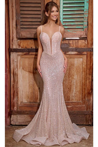 Portia and Scarlett PS24038 - long- Sweetheart Prom Dress with Sequin Details - Celeste-Blue / 00 - Dress