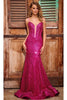 Portia and Scarlett PS24038 - long- Sweetheart Prom Dress with Sequin Details - Celeste-Blue / 10 - Dress