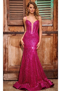 Portia and Scarlett PS24038 - long- Sweetheart Prom Dress with Sequin Details - Celeste-Blue / 10 - Dress