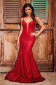 Portia And Scarlett PS24038 Sequin Mermaid Plunging Neck Prom Dress - Dress