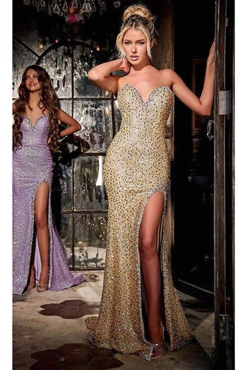 Portia and Scarlett PS24039 -long- Prom Dress with Jewel Trimming - Black / 00 - Dress