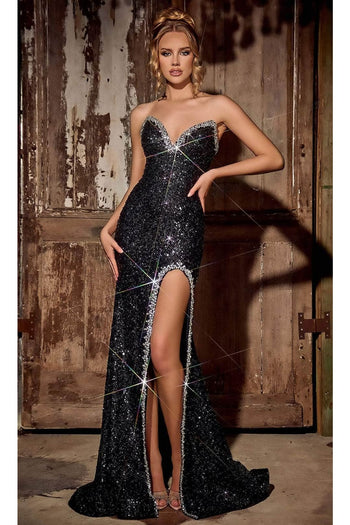 Portia and Scarlett PS24039 -long- Prom Dress with Jewel Trimming - Black / 18 - Dress