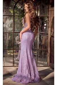 Portia and Scarlett PS24041 -long- Strap-Ornate Waist Prom Dress - Hot-Pink / 12 - Dress