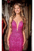 Portia And Scarlett PS24041 Plunging Neck Sequin Mermaid long Dress - Dress