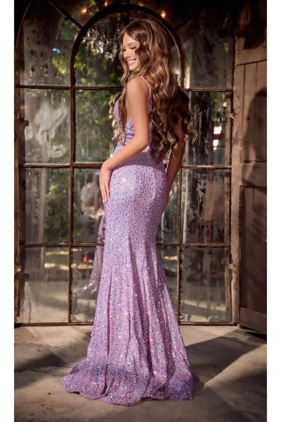 Portia And Scarlett PS24041 Plunging Neck Sequin Mermaid long Dress - Dress