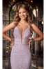 Portia And Scarlett PS24041 Plunging Neck Sequin Mermaid long Dress - Dress