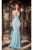 Portia And Scarlett PS24041 Plunging Neck Sequin Mermaid long Dress - Dress