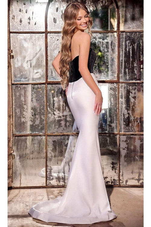 Portia and Scarlett PS24043 -long- Prom Dress Adorned with Floral Appliqué for a Romantic Look - Dress