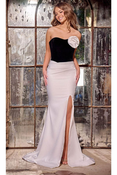 Portia and Scarlett PS24043 -long- Prom Dress Adorned with Floral Appliqué for a Romantic Look - Dress