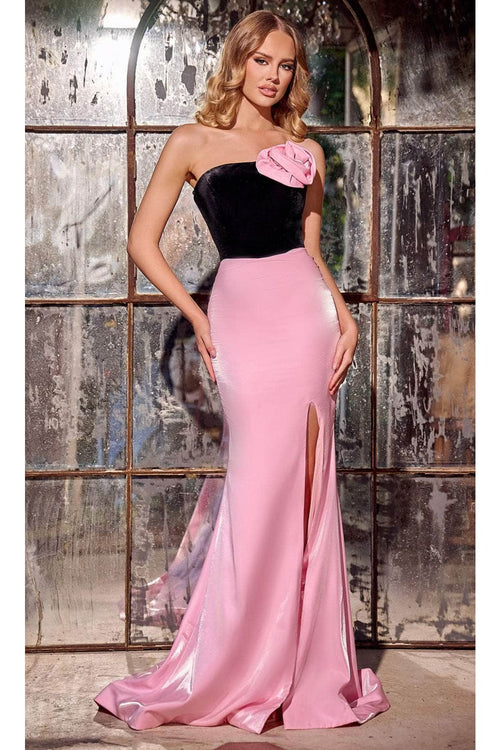 Portia and Scarlett PS24043 -long- Prom Dress Adorned with Floral Appliqué for a Romantic Look - Dress