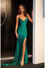 Portia and Scarlett PS24050X Spaghetti Straps Train Formal Gown - EMERALD GREEN / Dress