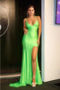 Portia and Scarlett PS24050X Spaghetti Straps Train Formal Gown - LIME / 00 - Dress