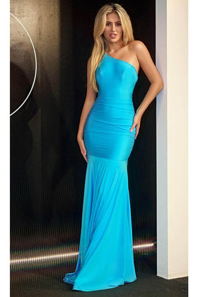 Portia and Scarlett PS24051X -long- Asymmetrical Trumpet Prom Dress