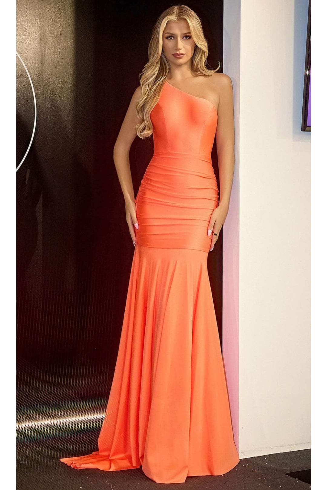 Portia and Scarlett PS24051X -long- One Shoulder Prom Dress with Sleeveless Design - Hot-Pink / 16 - Dress
