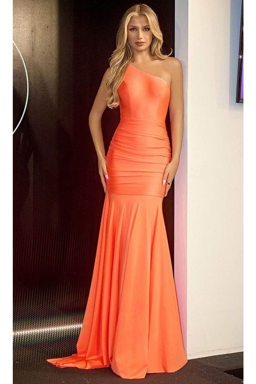 Portia and Scarlett PS24051X -long- One Shoulder Prom Dress with Sleeveless Design - Hot-Pink / 16 - Dress