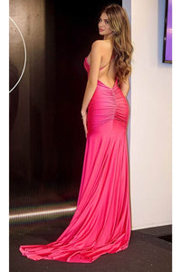 Portia and Scarlett PS24051X -long- One Shoulder Prom Dress with Sleeveless Design - Hot-Pink / 2 - Dress