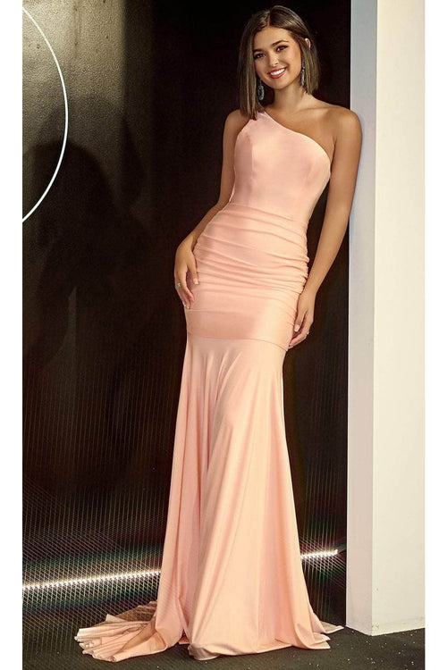 Portia and Scarlett PS24051X -long- One Shoulder Prom Dress with Sleeveless Design - Ice / 2 - Dress
