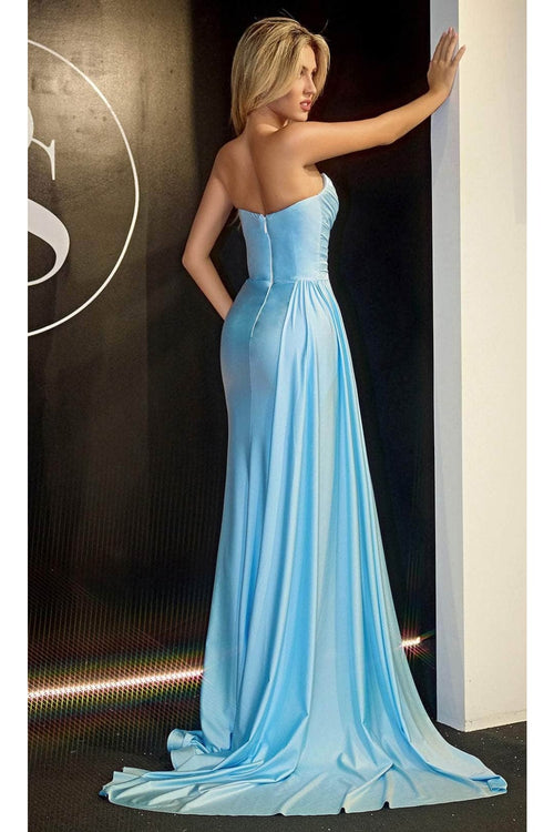 Portia and Scarlett PS24052X - long- Sweetheart Prom Dress with High Slit - Aqua / 20 - Dress