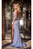 Portia and Scarlett PS24057 Lace-Up Sequin High Slit Evening Dress - Dress