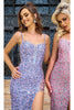 Portia and Scarlett PS24057 -long- Lace-Up Sequin Prom Dress - Blue-Multi / 12 - Dress