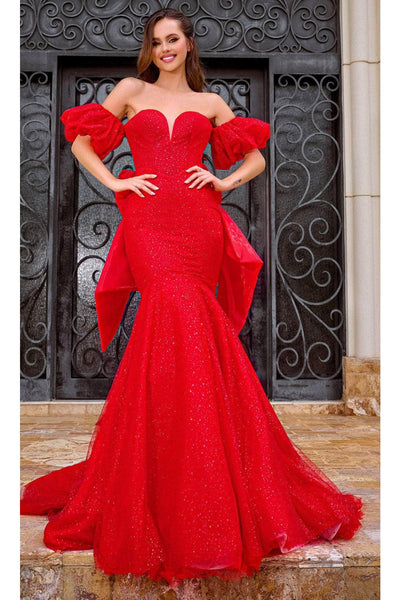 Portia and Scarlett PS24065 - long-Prom Dress with Bow Back Detail - Black-Nude / 22 - Dress