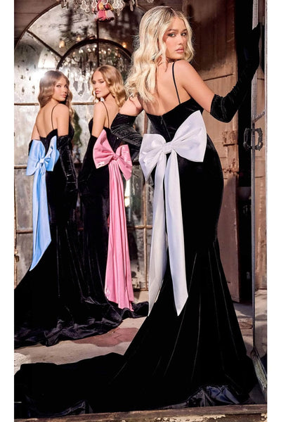 Portia and Scarlett PS24068 -long- Prom Dress with Bow Draping - Black-Pink / 22 - Dress