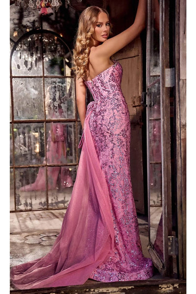 Portia and Scarlett PS24070 -long- Glitter Ornate Prom Dress for a Dazzling Night Out - Lilac / 00 - Dress