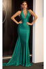 Portia and Scarlett PS24077X -long- Halter Trumpet Evening Gown for a Stylish Statement - Black / 2 - Dress