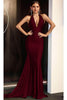 Portia and Scarlett PS24077X -long- Halter Trumpet Evening Gown for a Stylish Statement - Black / 8 - Dress