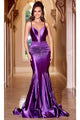 Portia and Scarlett PS24090 -long- Spaghetti Strap Trumpet Prom Dress - Blue / 00 - Dress