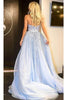 Portia and Scarlett PS24094 -long- Strapless Prom Gown with Overskirt for an Elegant Finish - Light-Blue / 16 - Dress