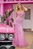 Portia and Scarlett PS24144 -long- Mermaid Prom Gown with Lace Appliqués - Blue / 12 - Dress