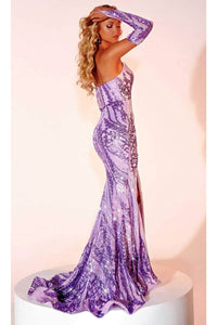 Portia and Scarlett PS24148 -long- Prom Gown with Sequin Pattern - Blue AB / 12 - Dress