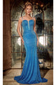 Portia and Scarlett PS24178 -long- Beaded Sweetheart Prom Dress for Classic Glamour - Blue / 00 - Dress