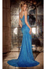 Portia and Scarlett PS24178 -long- Beaded Sweetheart Prom Dress for Classic Glamour - Blue / 2 - Dress