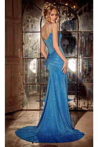 Portia and Scarlett PS24178 -long- Beaded Sweetheart Prom Dress for Classic Glamour - Blue / 2 - Dress