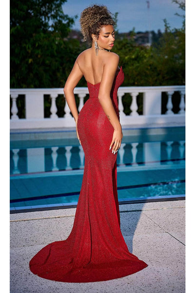 Portia and Scarlett PS24181 - long-Rhinestone Ornate Prom Dress with Slit - Cobalt / 8 - Dress