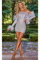 Portia and Scarlett PS24191 -short- Strapless Cocktail Dress with Feather Details for a Luxe Look - Black / 00 - Dress