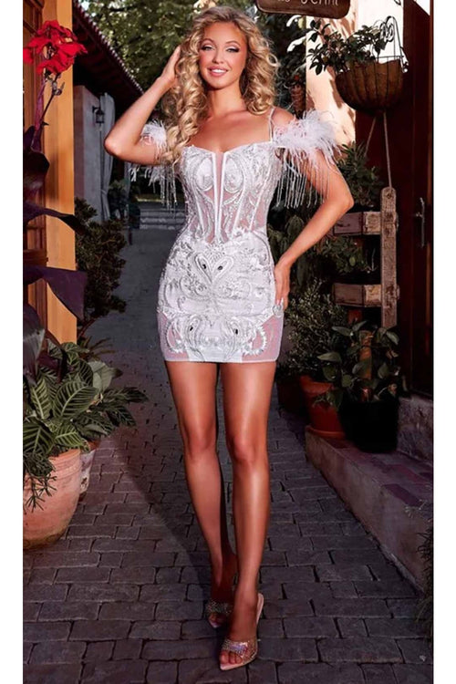 Portia and Scarlett PS24200 -short- Embellished Sheath Dress Perfect for Homecoming - Dress