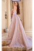 Portia and Scarlett PS24251 -long- Plunging Sweetheart Overskirt Prom Gown for a Dramatic Look - Pink / 00 - Dress