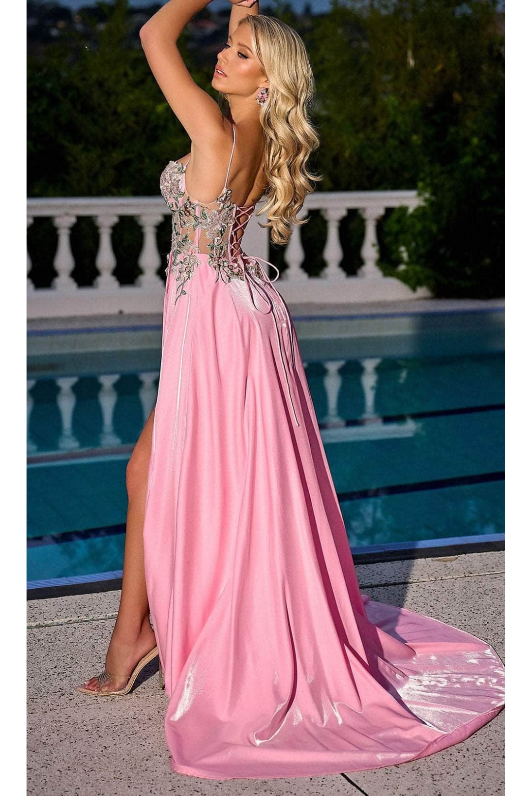 Portia and Scarlett PS24258 -long- Floral Embroidered Sweetheart Prom Gown - Lilac / 4 - Dress