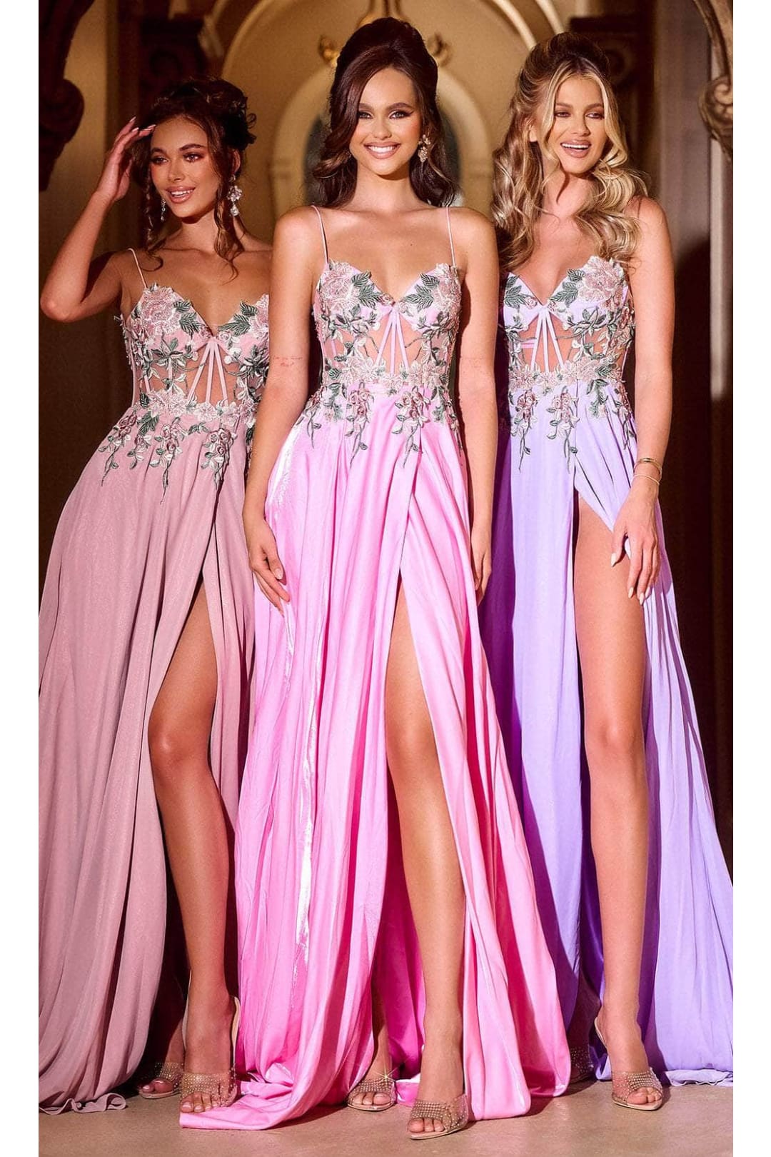 Portia and Scarlett PS24258 -long- Floral Embroidered Sweetheart Prom Gown - Lilac / 6 - Dress