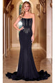 Portia and Scarlett PS24289 -long- Contrast Corset Prom Dress for a Striking Appearance - Black / 00 - Dress
