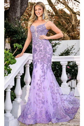 Portia and Scarlett PS24295 -long- Sweetheart Prom Gown with Leaf AppliquÃ©