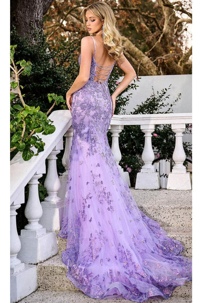 Portia and Scarlett PS24295 -long- Sweetheart Prom Gown with Leaf AppliquÃ© - Lilac / 18 - Dress