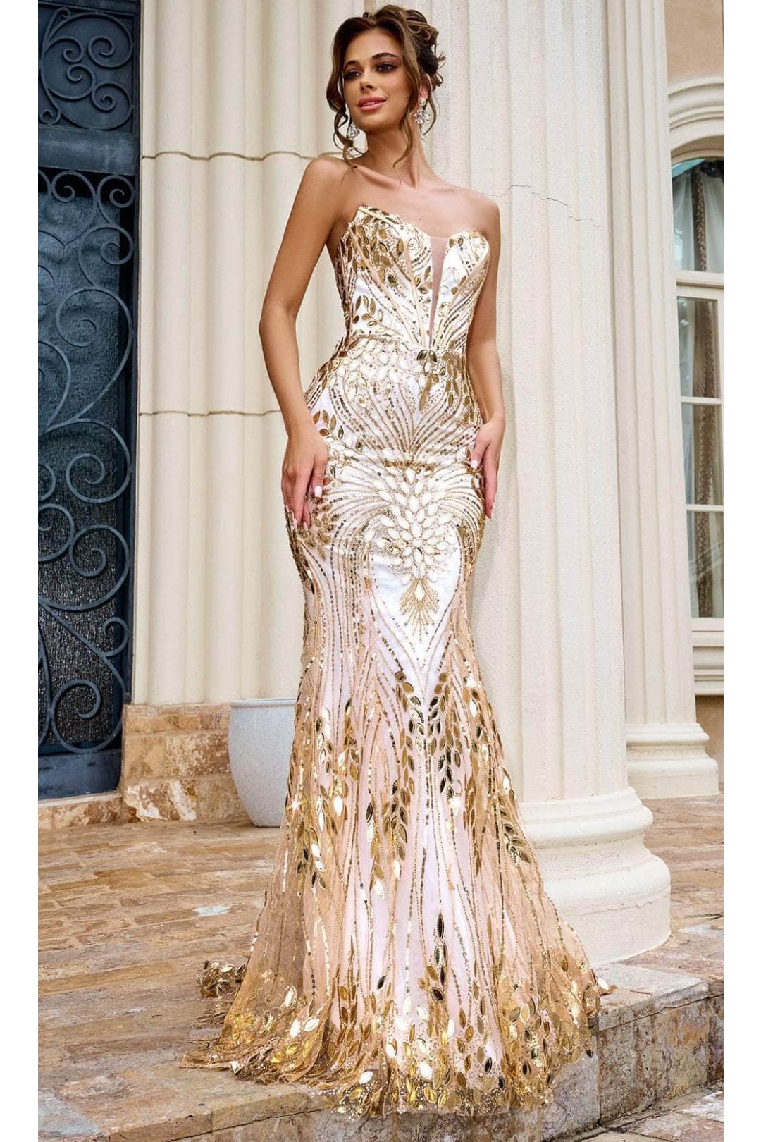 Portia and Scarlett PS24316 -long- Cut-Glass Embellished Mermaid Prom Gown for a Stunning Appeal - Blue / 4 - Dress