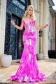 Portia And Scarlett PS24317 Stunning Corset Fit Mermaid Evening Gown - PINK/MULTICOLOR / Dress