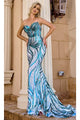 Portia and Scarlett PS24341 -long- Sweetheart Prom Gown Fully Covered in Sequins - Blue-Multi / 00 - Dress